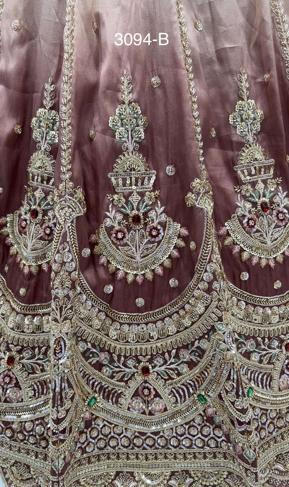 Art Of beautiful Work in Shaded Color Designer Chandnia Silk fabric Lehenga Choli Wholesale in surat 3094